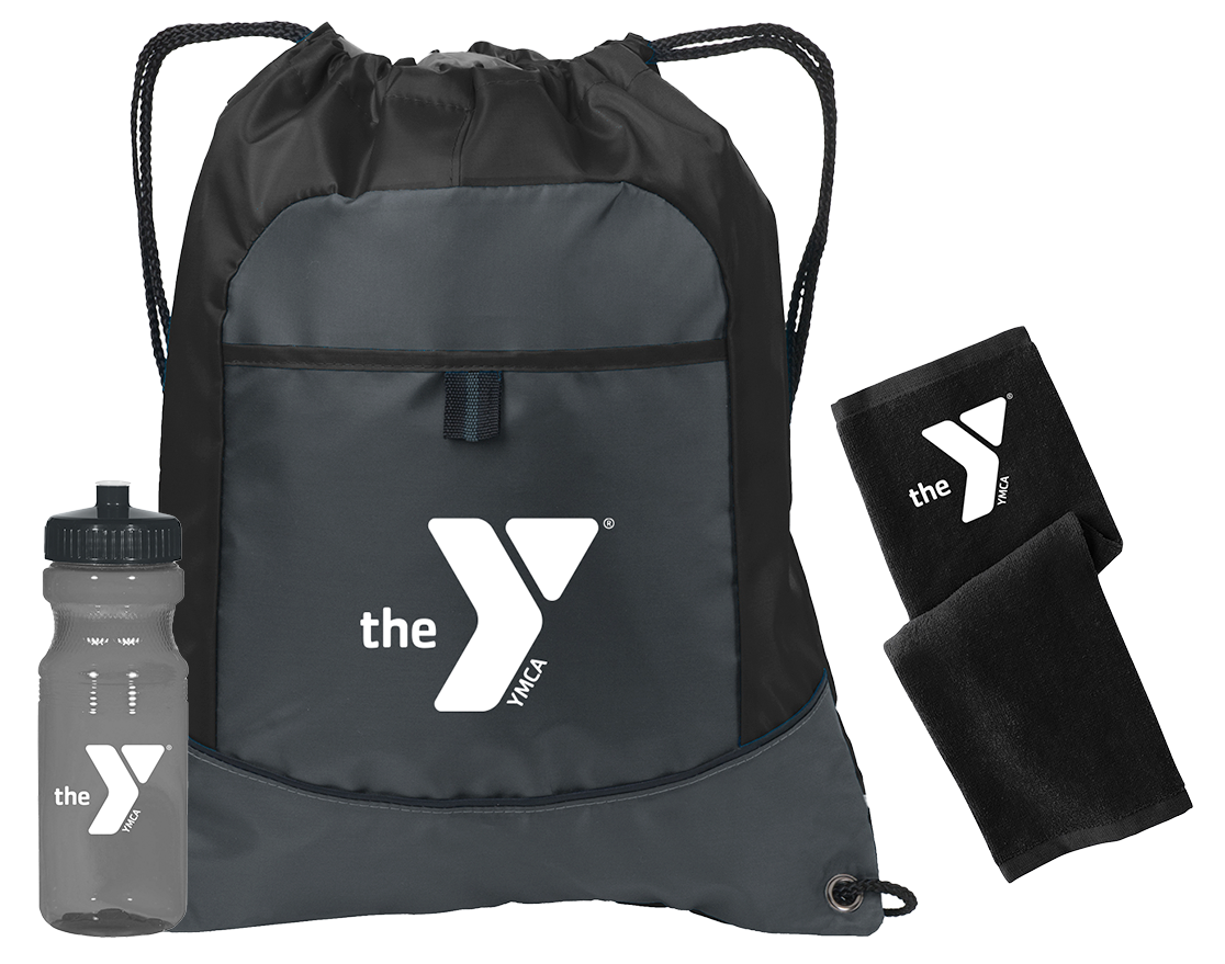 YMCA Starter pack (towel, cinch bag and fitness bottle)