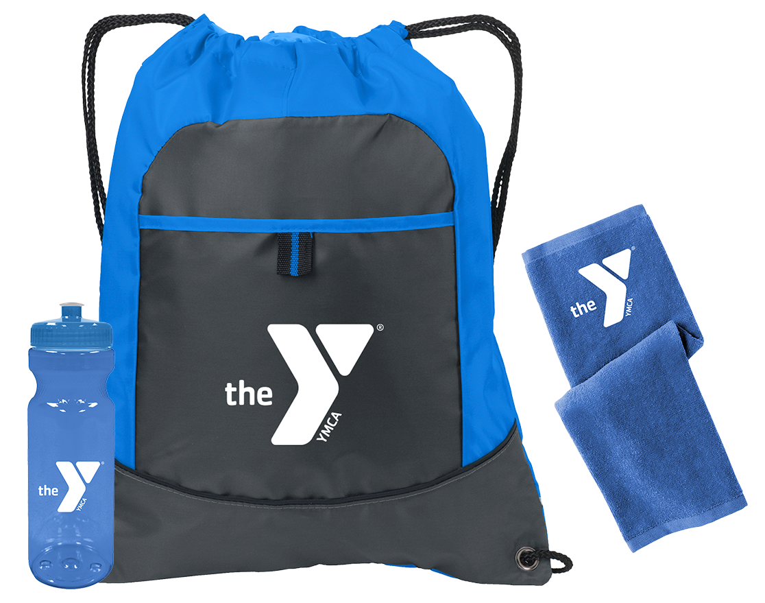 YMCA Starter pack (towel, cinch bag and fitness bottle)