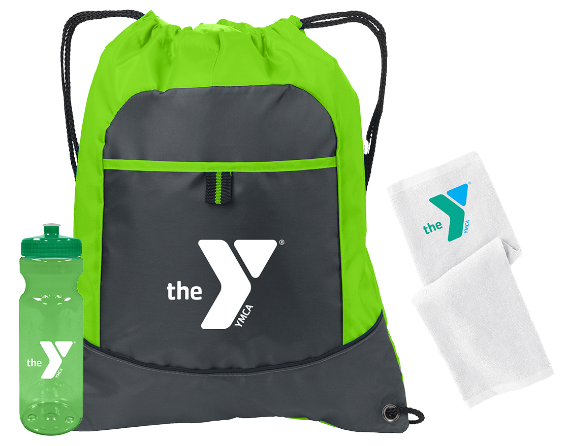 YMCA Starter pack (towel, cinch bag and fitness bottle)